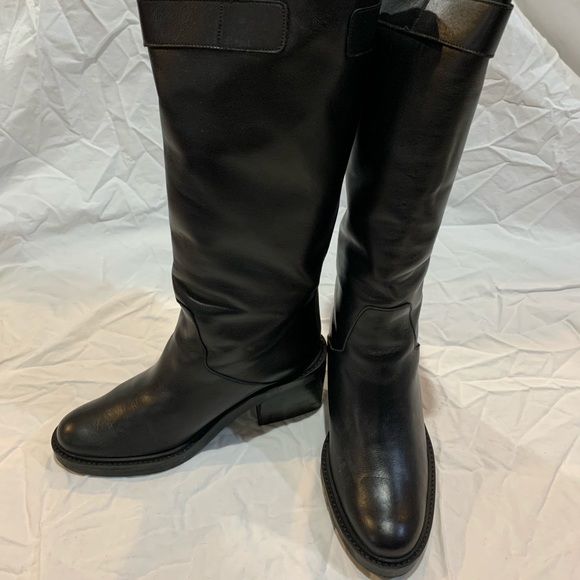 HELMUT LANG SLOUCH TALL HEELED BOOT LEATHER BLACK - Picture 2 of 12